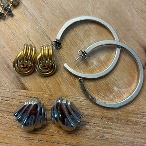 Vintage 80s earrings- set of 3